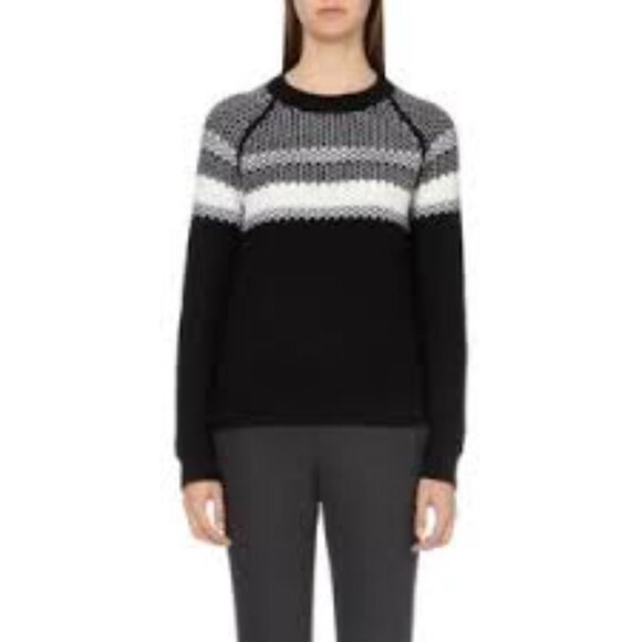 BNWT THEORY LARUS CABLE  KNIT SWEATER SZ XS BLACK GREY - Picture 3 of 16
